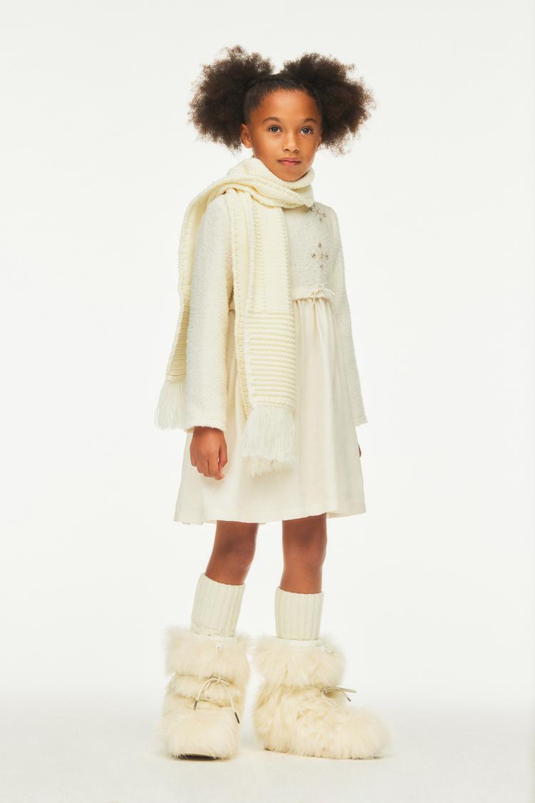 EMBROIDERED YOKE DRESS LIMITED EDITION Oyster White ZARA Canada
